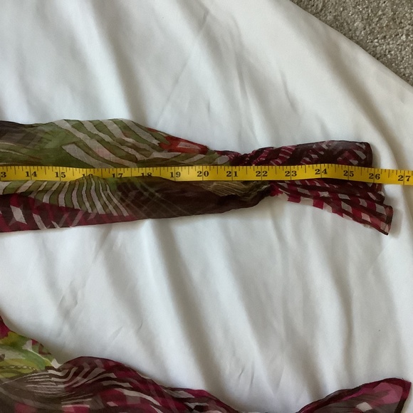 Kay Celine Multicolored Sheer Tunic with Beaded Neckline, NWT, Size S - Picture 9 of 16